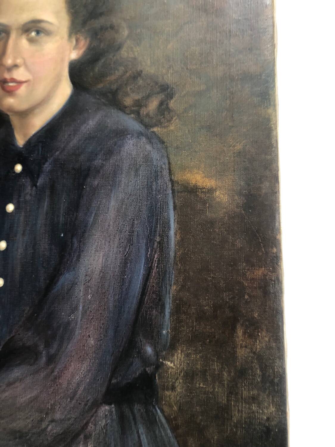 Oil portrait of a young girl by Paul Hulin