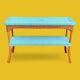 Vintage woven rattan and wicker console