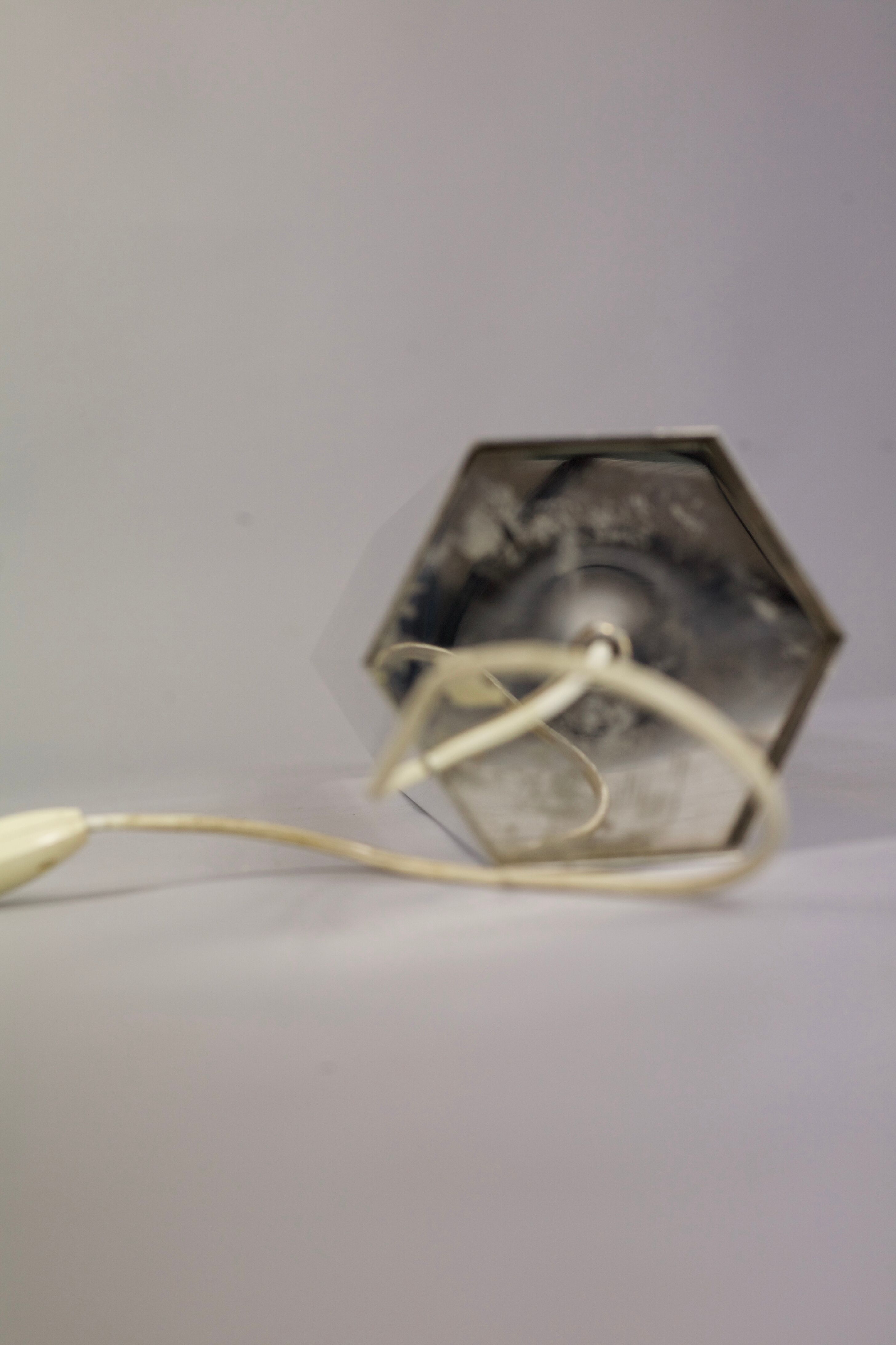 Hexagonal lamp in chromed steel France circa 1970