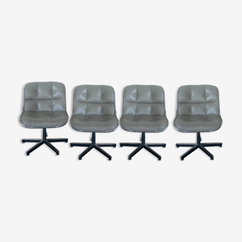 Suite de 4 fauteuils Charles Pollock pour Knoll international