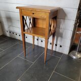 Pair of bedside tables with cherry wood lattices