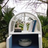 White rattan shelf