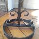 Meuble d'appoint, cendrier brutaliste en fer forgé et bois