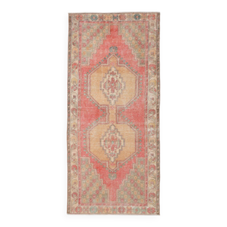 4x8 Red & Yellow Pastel Vintage Rug, 117x254Cm SK 20718