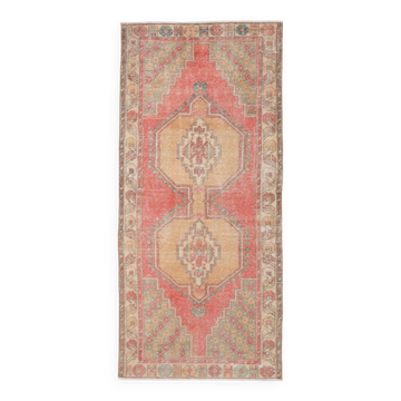 4x8 Red & Yellow Pastel Vintage Rug, 117x254Cm SK 20718