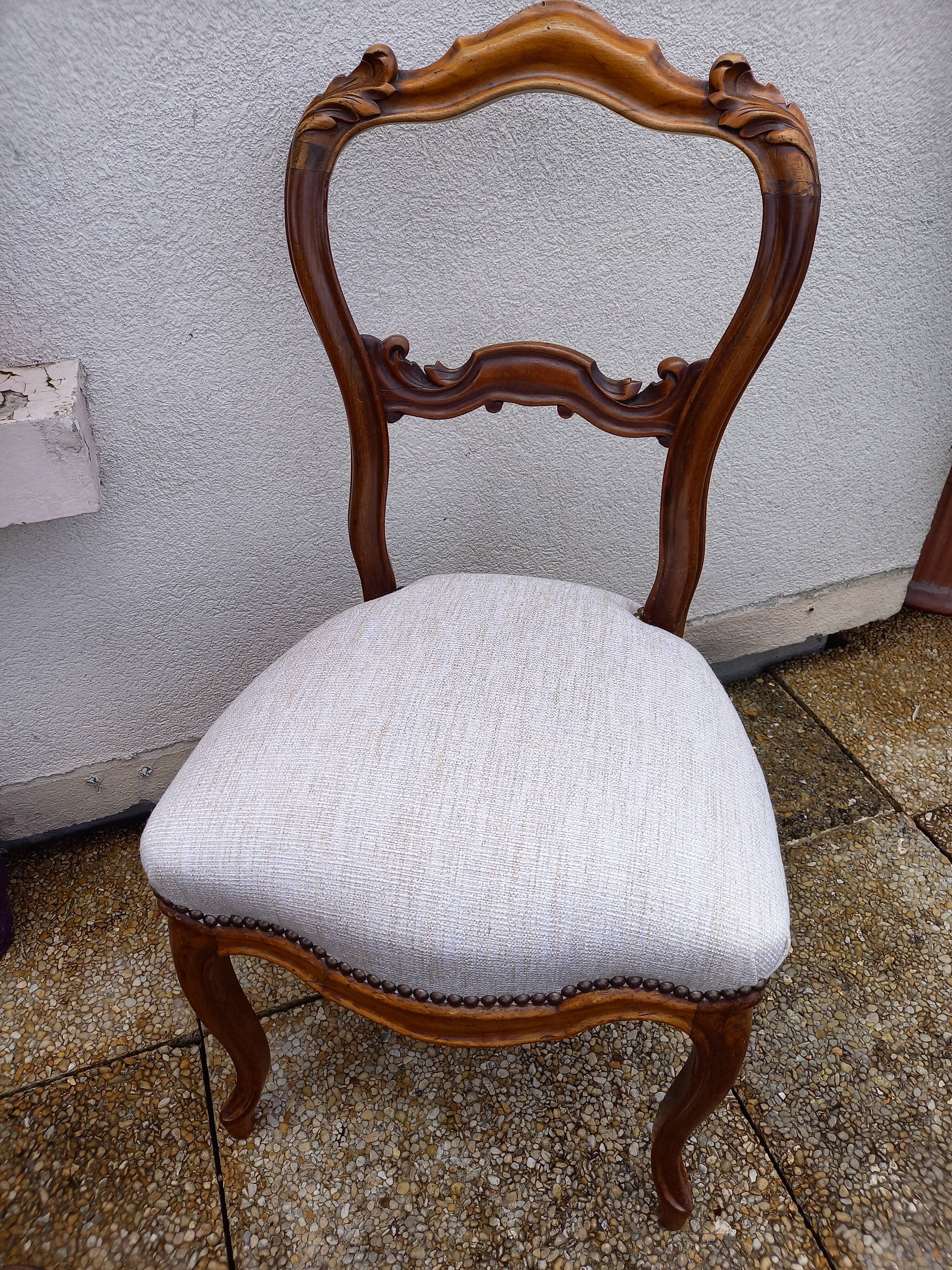 Louis Philippe chair restored beige