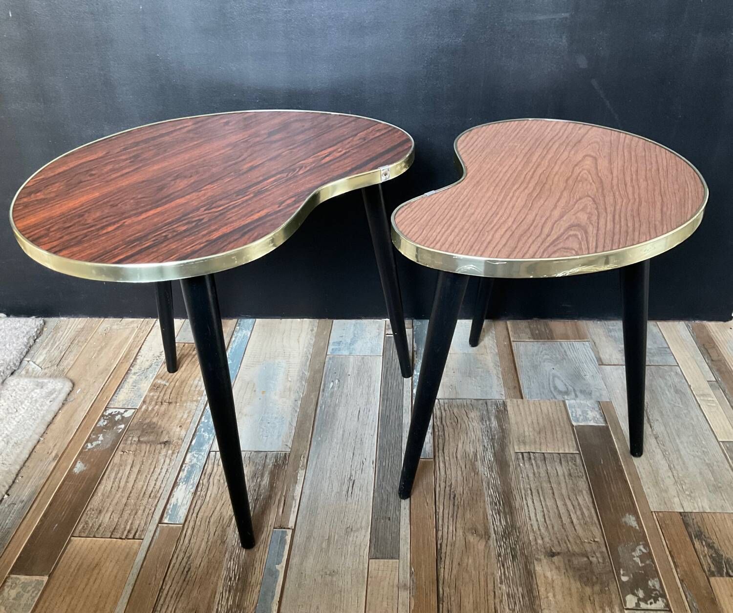 Duo of wooden and Formica coffee tables from the 60s and 70s