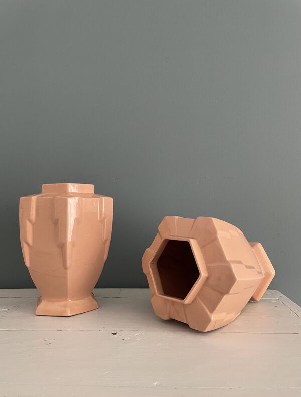 Paire de vases Art Déco Orchies Moulin des Loups vers 1930