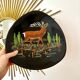 Vintage mid-century decorative plate Longwy Le Cerf