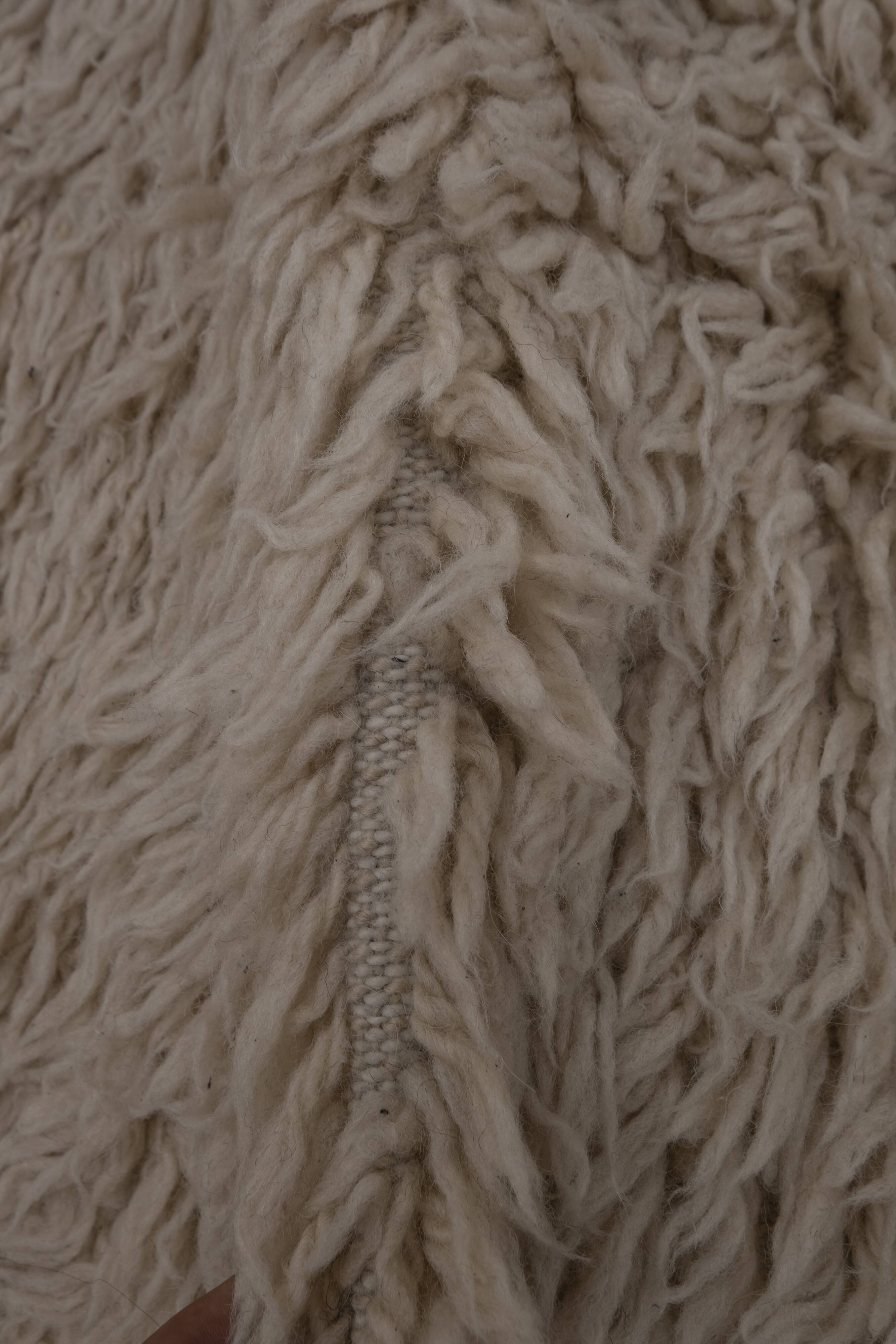 Vintage Natural Wool Turkish Tulu Rug