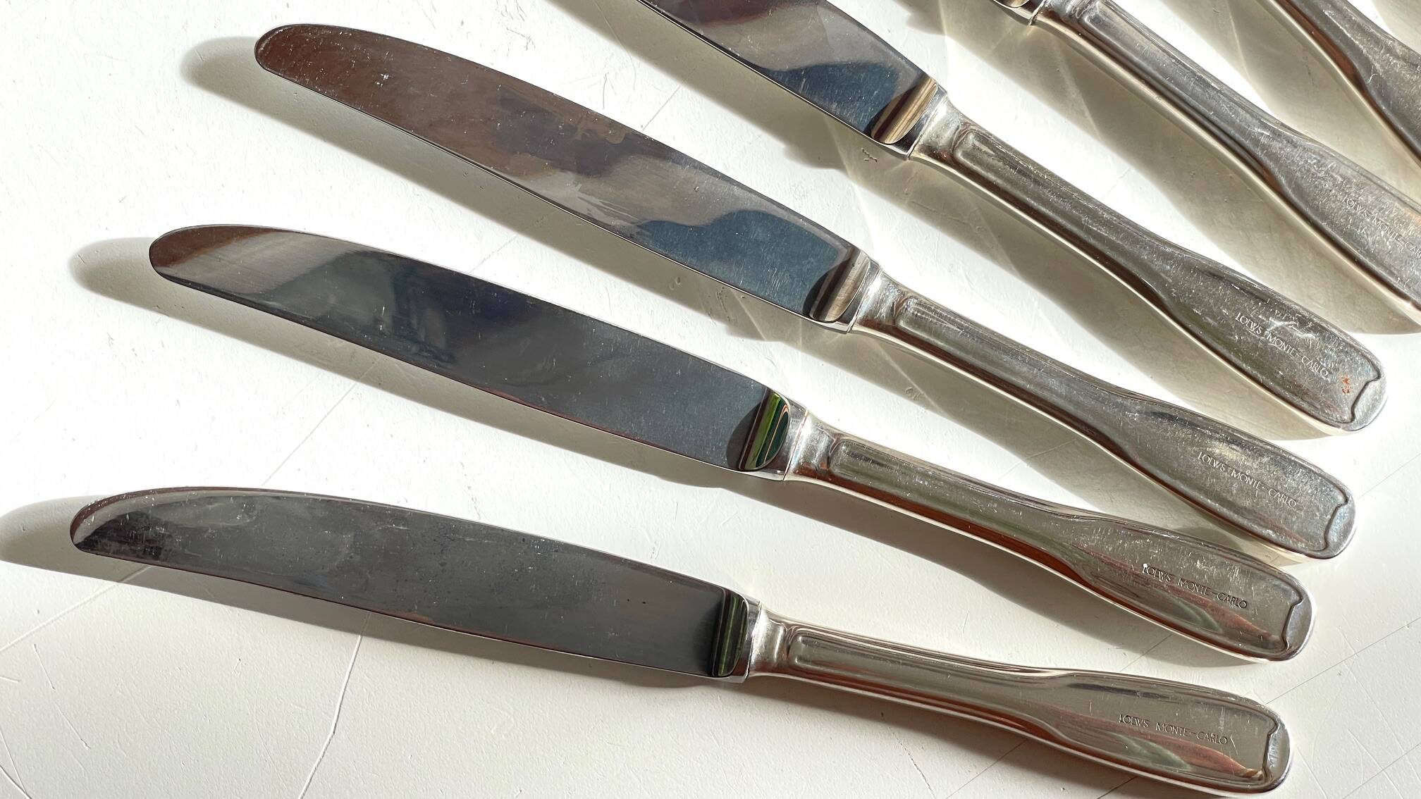 8 Table Knives A. Krupp Italy Vintage