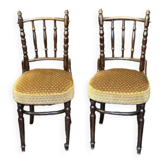 2 chaises bistrot assise en velours