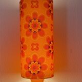 Crush orange opaline lamp H80 D27cm - 70s fabric
