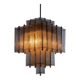 Chandelier in brass and structured ice glass, 1950s, Austria