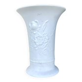 KAISER vase in biscuit porcelain with botanical relief, 1960s