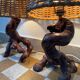 60s vine and rattan lamps (X2)