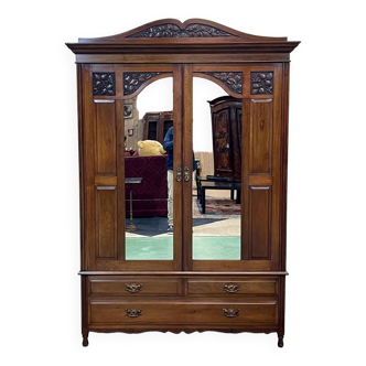 English mahogany wardrobe from the beginning of the 20th century - Can be dismantled into 4 parts.