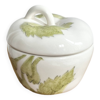 Vintage apple-shaped jam sugar bowl