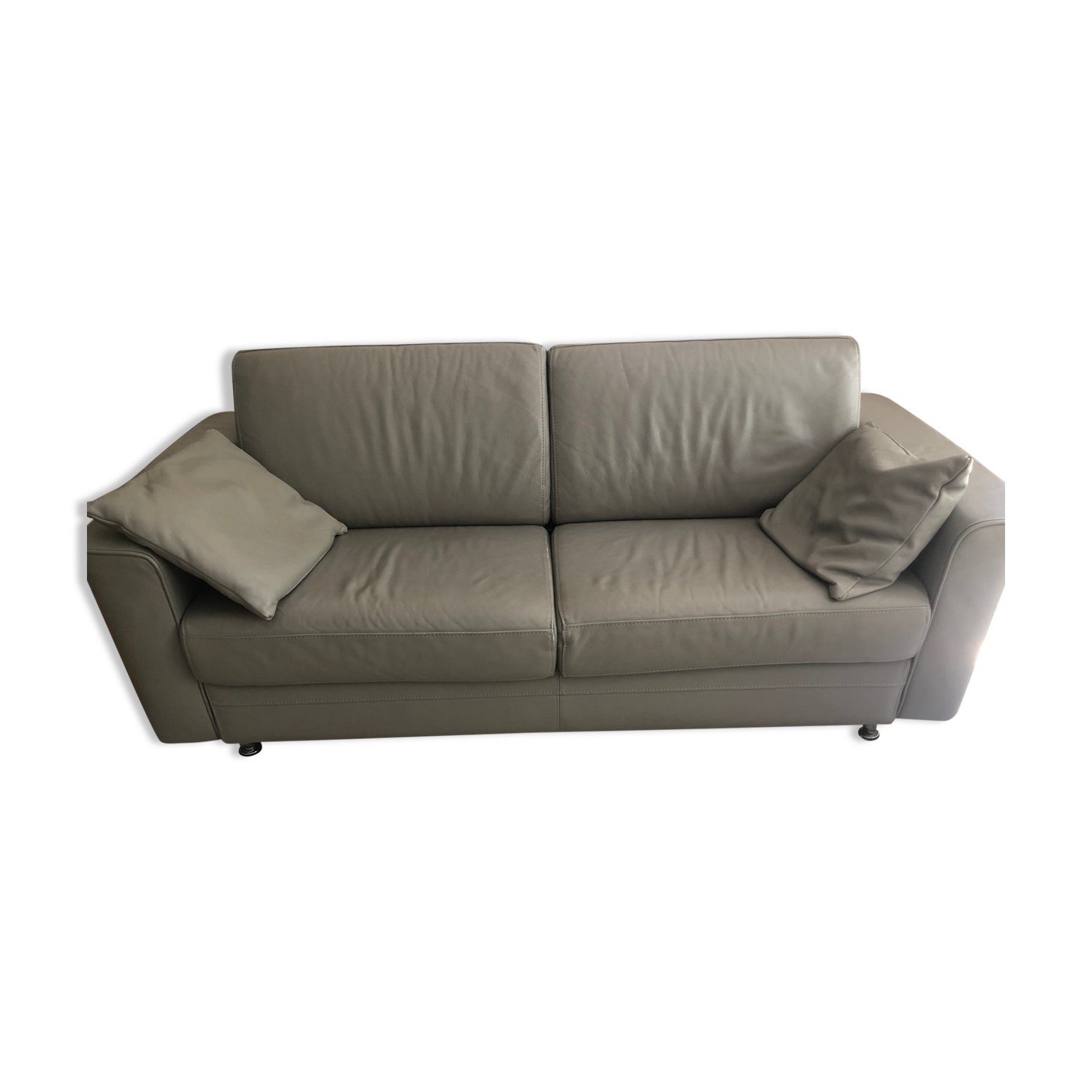 Sofa bed in grey leather from Steiner