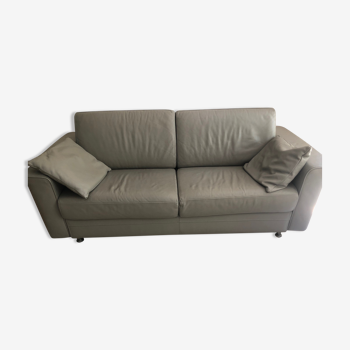 Sofa bed in grey leather from Steiner