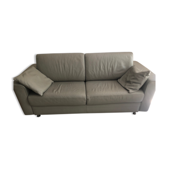 Sofa bed in grey leather from Steiner