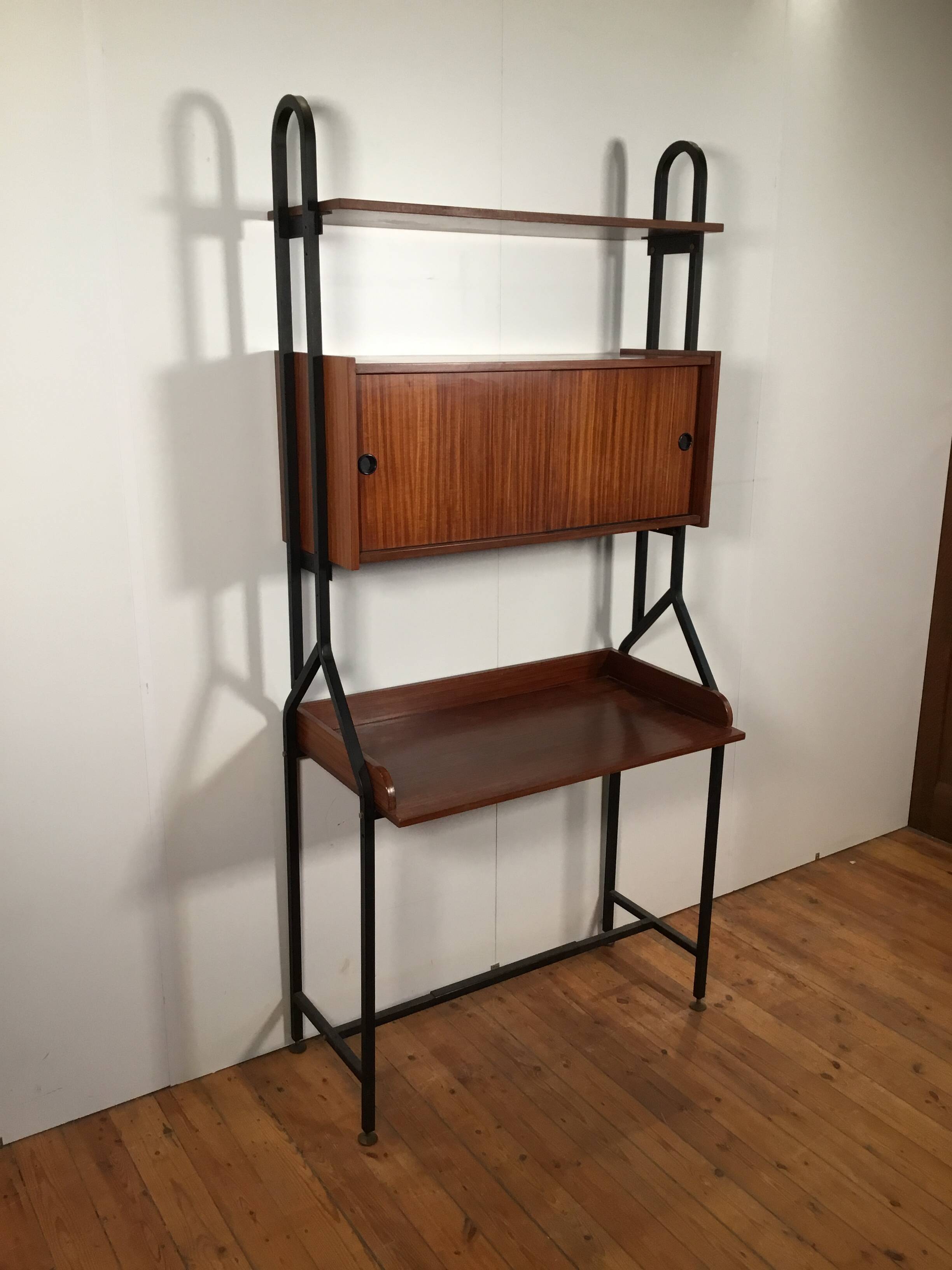 Secrétaire vintage avec rangement fermé et étagère