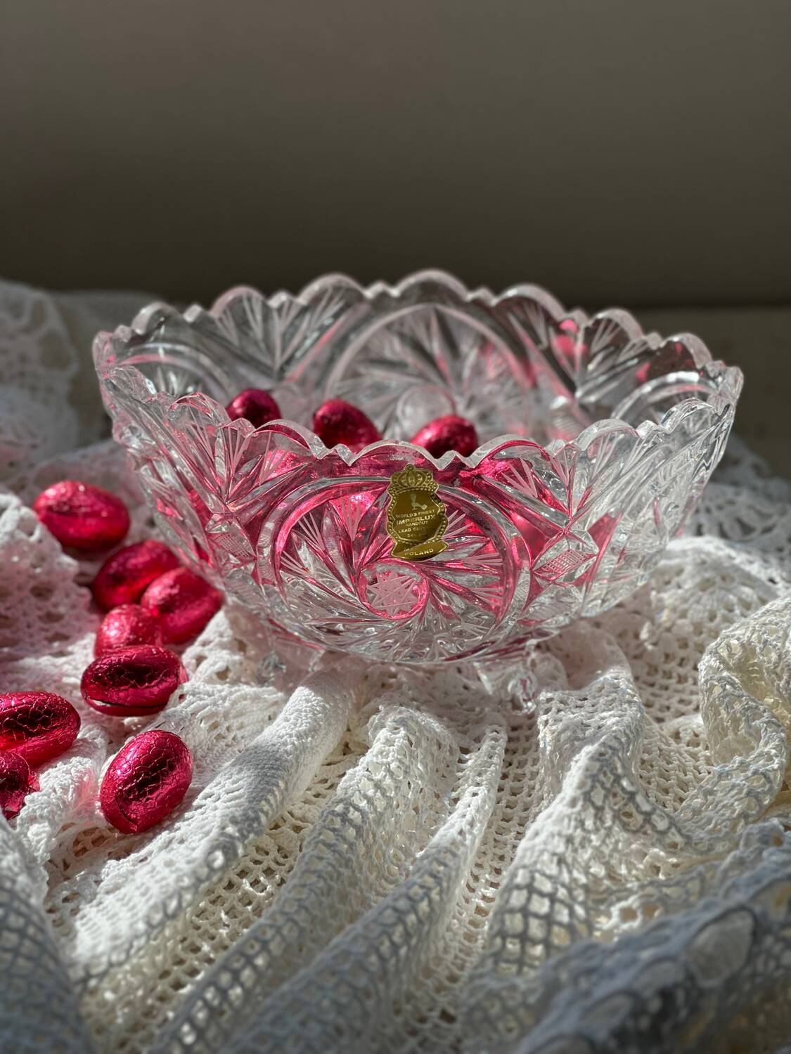 Centre de table de en véritable cristal Imperlux de Pologne