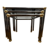Orsenigo Italy nesting tables - clear glass and smoked glass