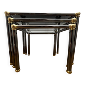 Orsenigo Italy nesting tables - clear glass and smoked glass