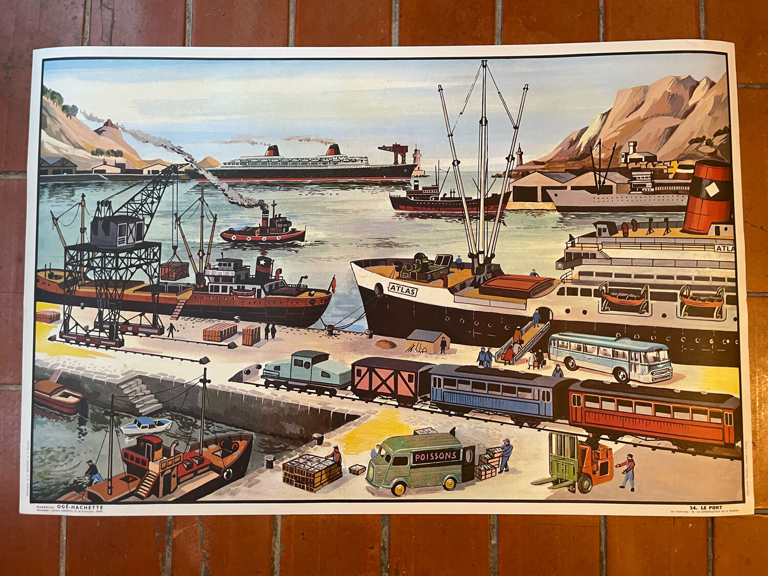 Ogé Hachette poster "the port and the construction of the house"