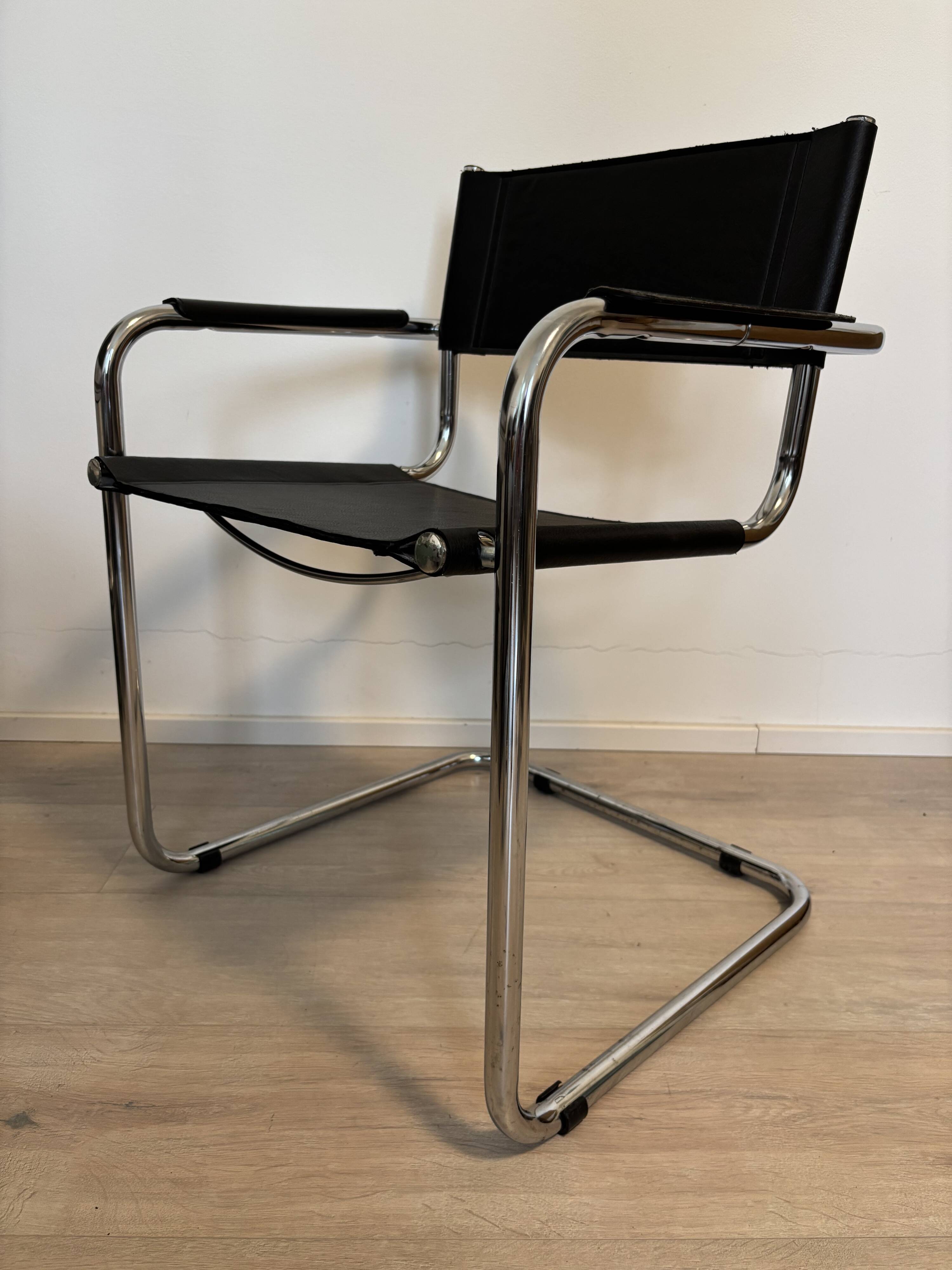 Vintage Cantilever Mart Stam S 34 Inspired  Desk Chair, Italy 1980’s