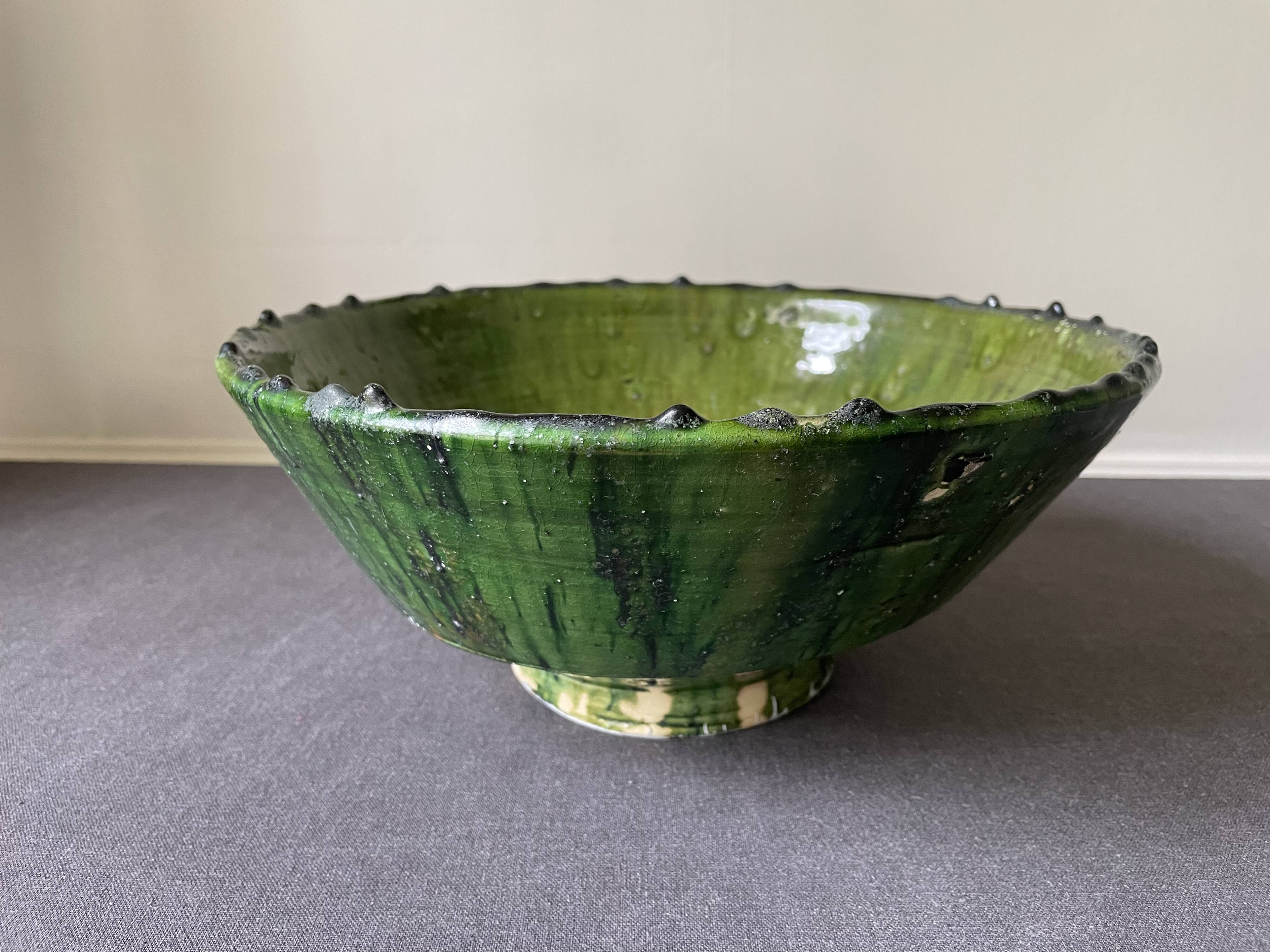 Emerald green Tamegroute salad bowl D28