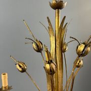 Lustre en métal doré, Italie, vers 1950