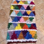 vintage boucherouite rug; berber boucherouite rug 120 cm x60 cm