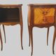 Suite of two Louis XV style bedside tables in mahogany and rosewood 20th century