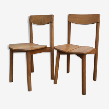 A pair of Chair grain of Café Pierre Gautier - Delaye