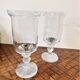 Pair of Lalique FRANCE crystal tealight holders – “Ouragan” model