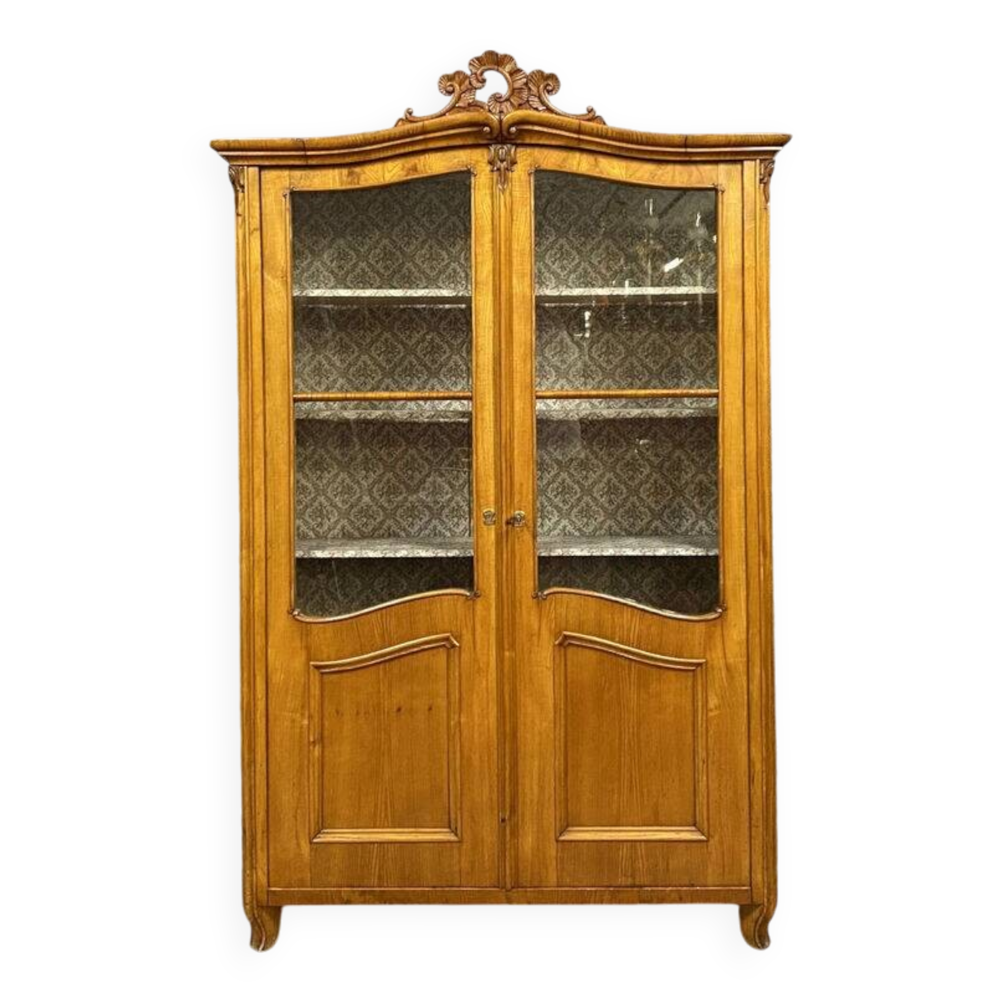 Louis XV bookcase in light wood circa 1800
