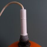 70s space age orange glass globe ball pendant light