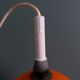 70s space age orange glass globe ball pendant light