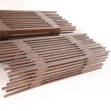Pair of large wooden wall lights
