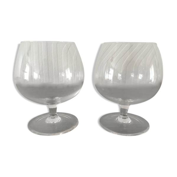 2 verres à cognac en verre