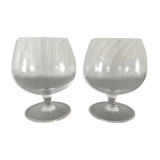 2 verres à cognac en verre