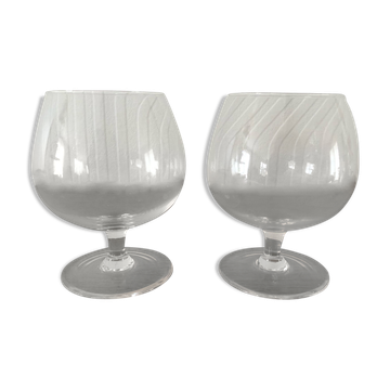 2 glass cognac glasses
