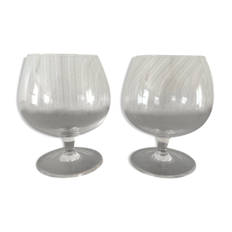 2 glass cognac glasses