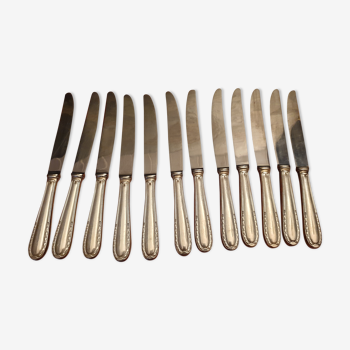 Set of 12 silver metal knives