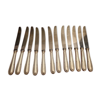 Set of 12 silver metal knives