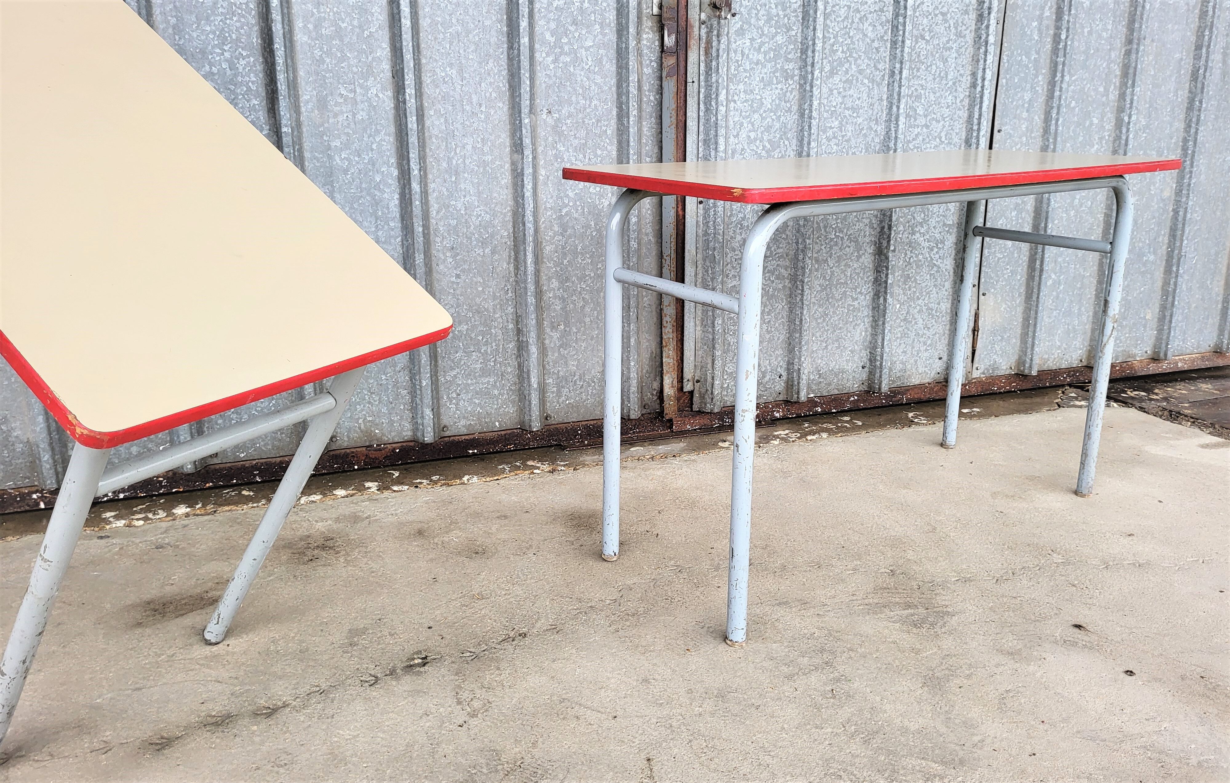 Set of 4 desks, double school office from the 70s