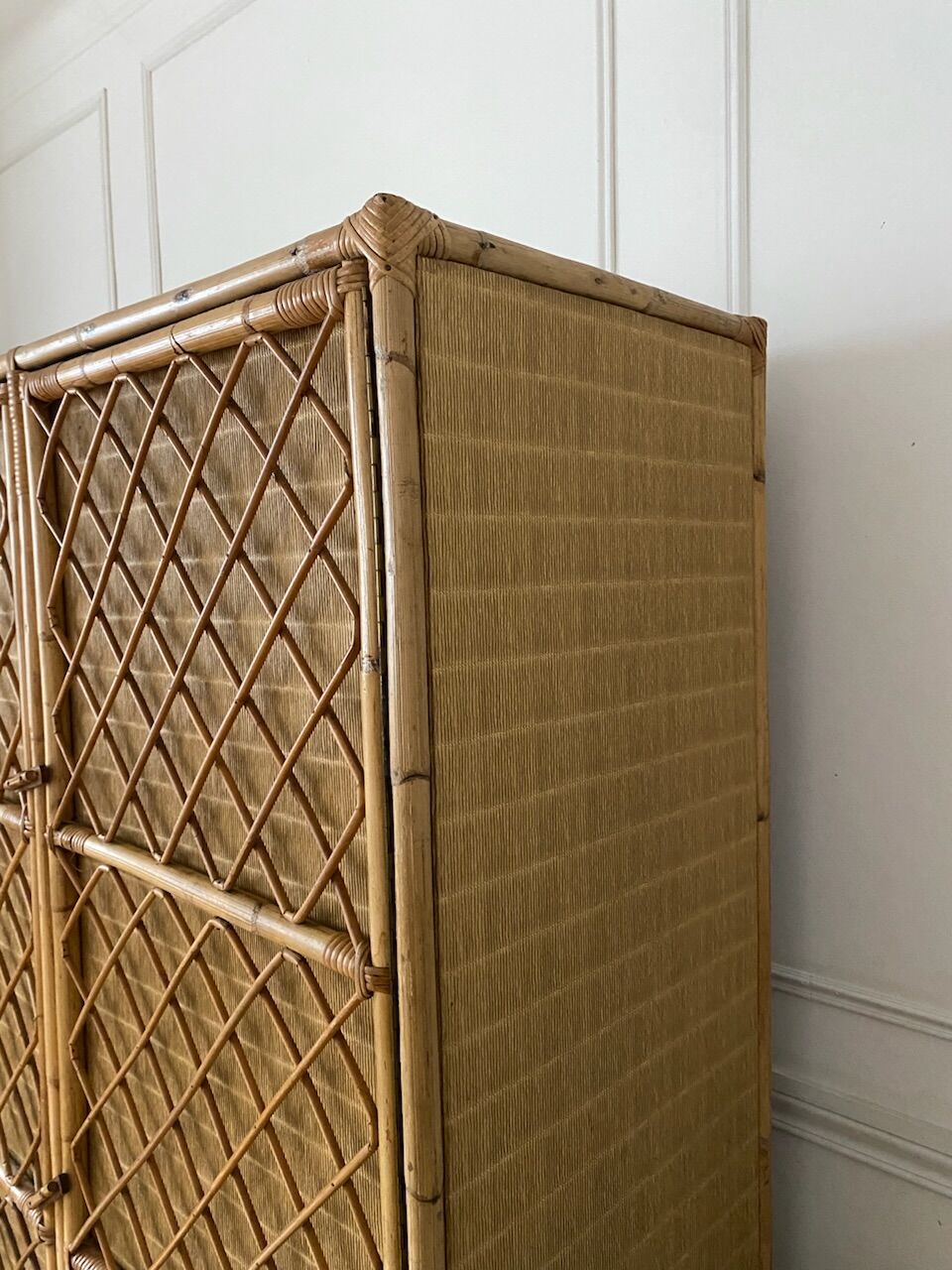 Vintage rattan cabinet