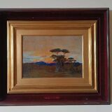 peinture à l'huile ancienne sur toile Ettore Cumbo Borgia fin 19ème siècle